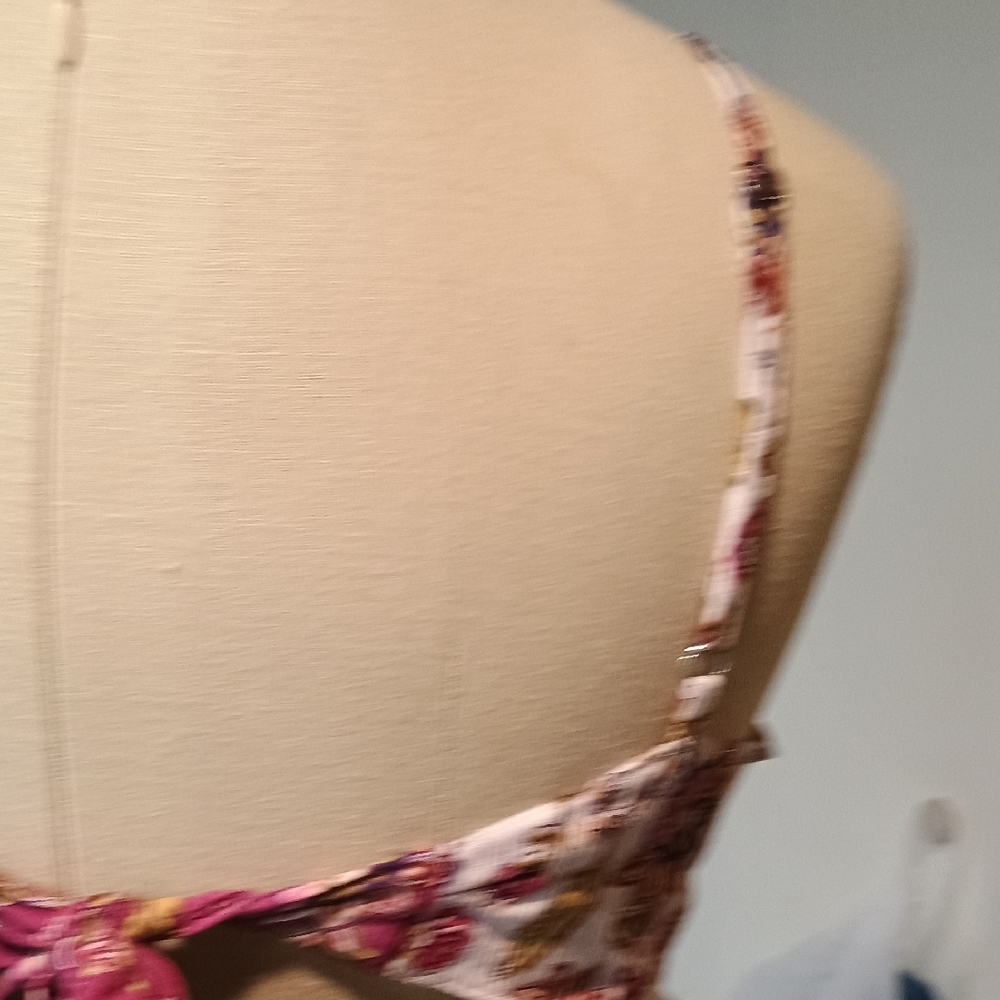 NWT Angie White Floral Tiered Mini Dress with Pink and Orange Accents - Picture 5 of 10